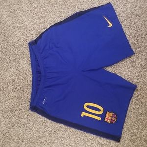 Nike soccer shorts-FCB Barcelona #10 Messi